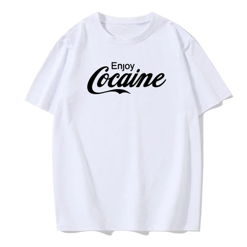 New Enjoy Adult Novelty Humor Funny Ironic Joke Party Logo Coke Shirt Hot Fashion Men Summer Style Cotton Shirts