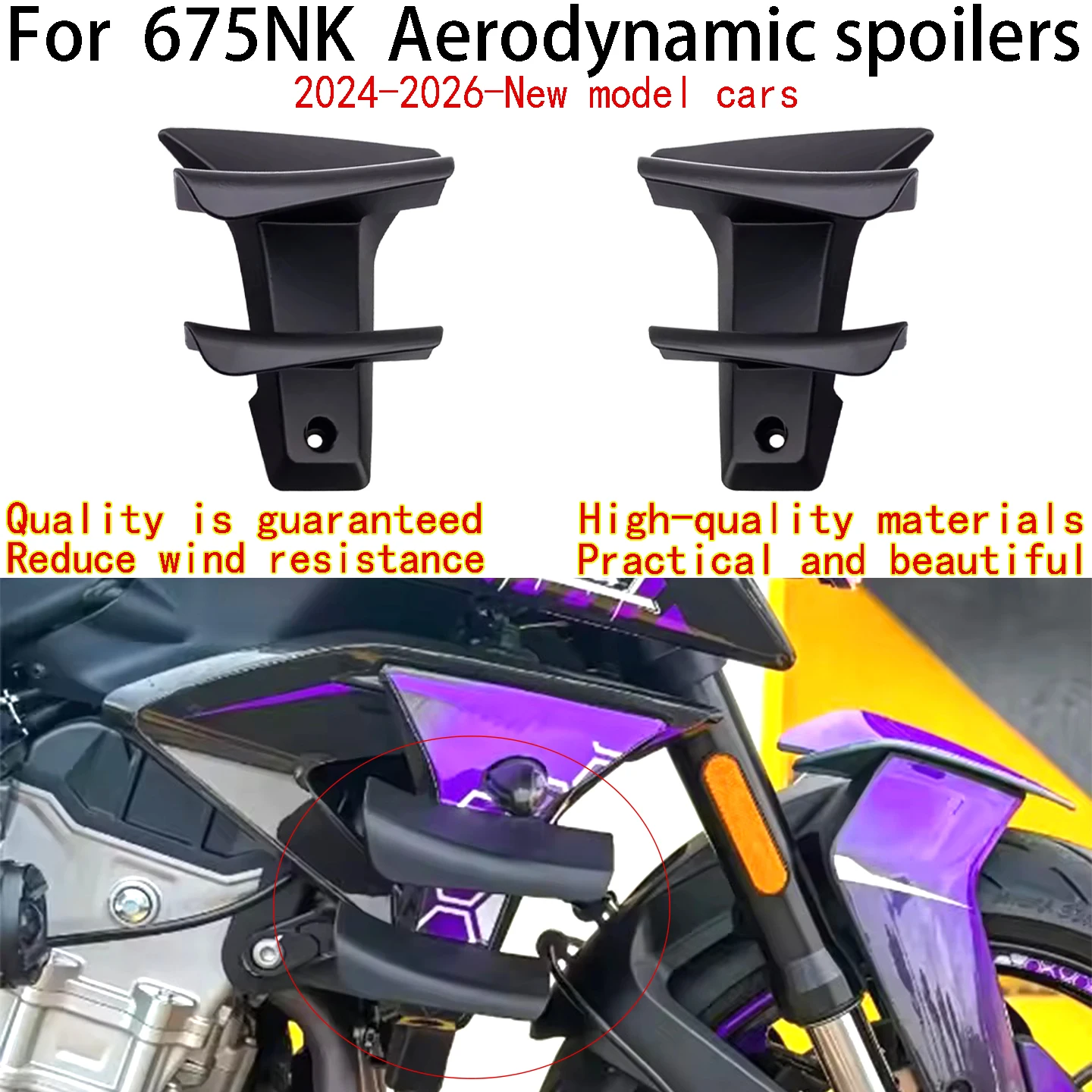 

For Cfmoto 675NK Aerodynamic spoilers 2024-2025 Cfmoto 675NK Wind deflector 2026-New model cars Cfmoto 675NK Deflector