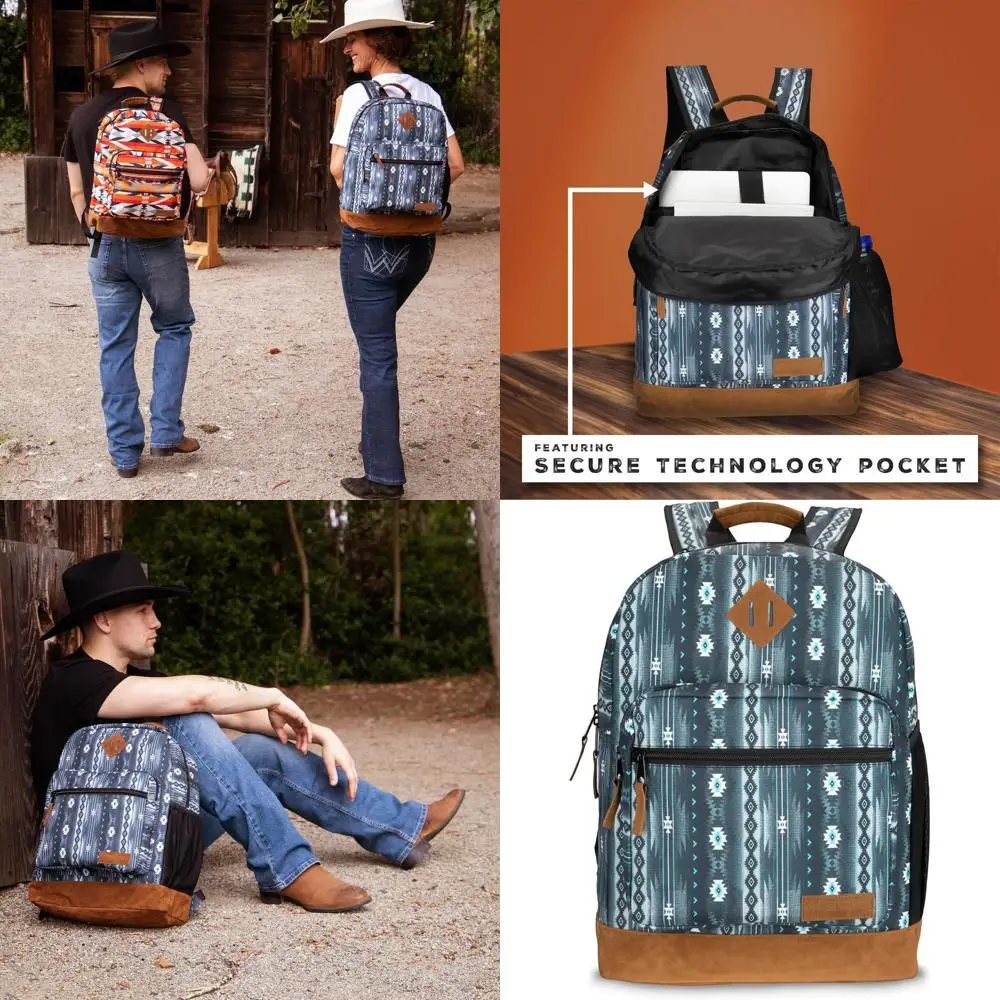 Sac à dos robuste Yellowstone avec logo, housse pour ordinateur portable résistante à l'eau et rembourrée pour les voyages et un usage décontracté