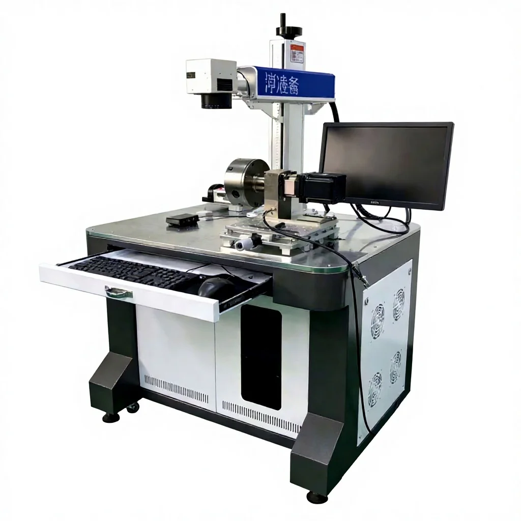 Mini Fiber Marking Machine 20W 30W 50W Raycus Desktop Metal Engraver for Medical Instruments Hardware