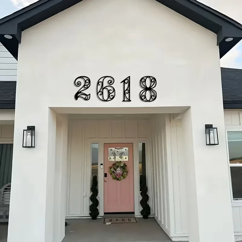 0-9 Creative Metal House Number Sign, Wall Mount Indoor Outdoor Address Plaque, Ideal Gift for New Home