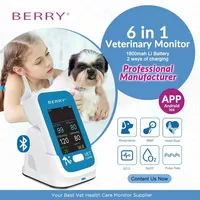 Veterinary Multi-parameter Monitor Pet Dog Animal Monitor Blood Pressure ECG EKG HR NIBP Spo2 PR Temp Rechargeable Bluetooth APP