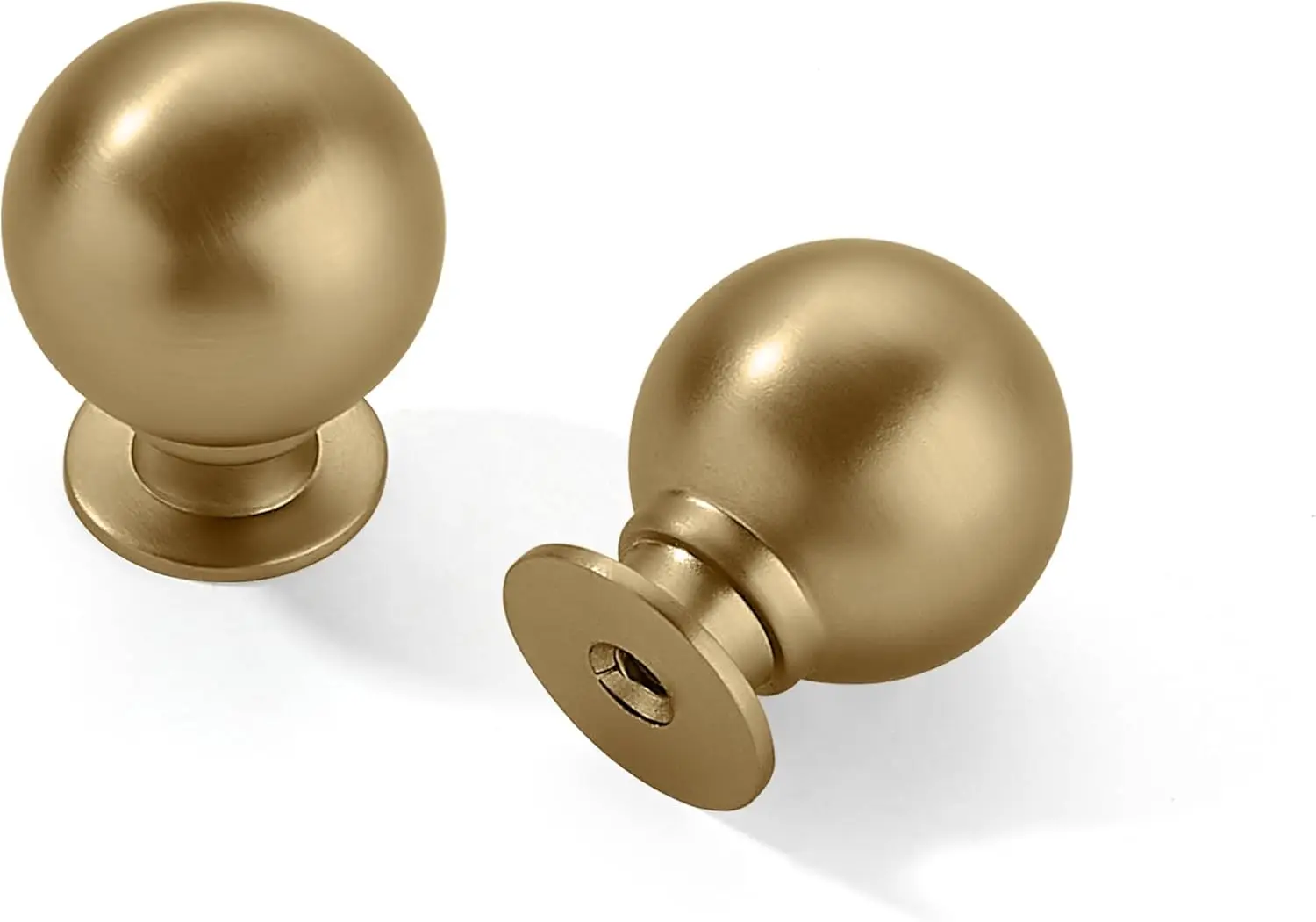 

10 Pack 1 Inch Vintage Ball Champagne Bronze Cabinet Knobs Kitchen Cabinet Hardware Satin Brass Drawer Knobs Pulls for Drawers.