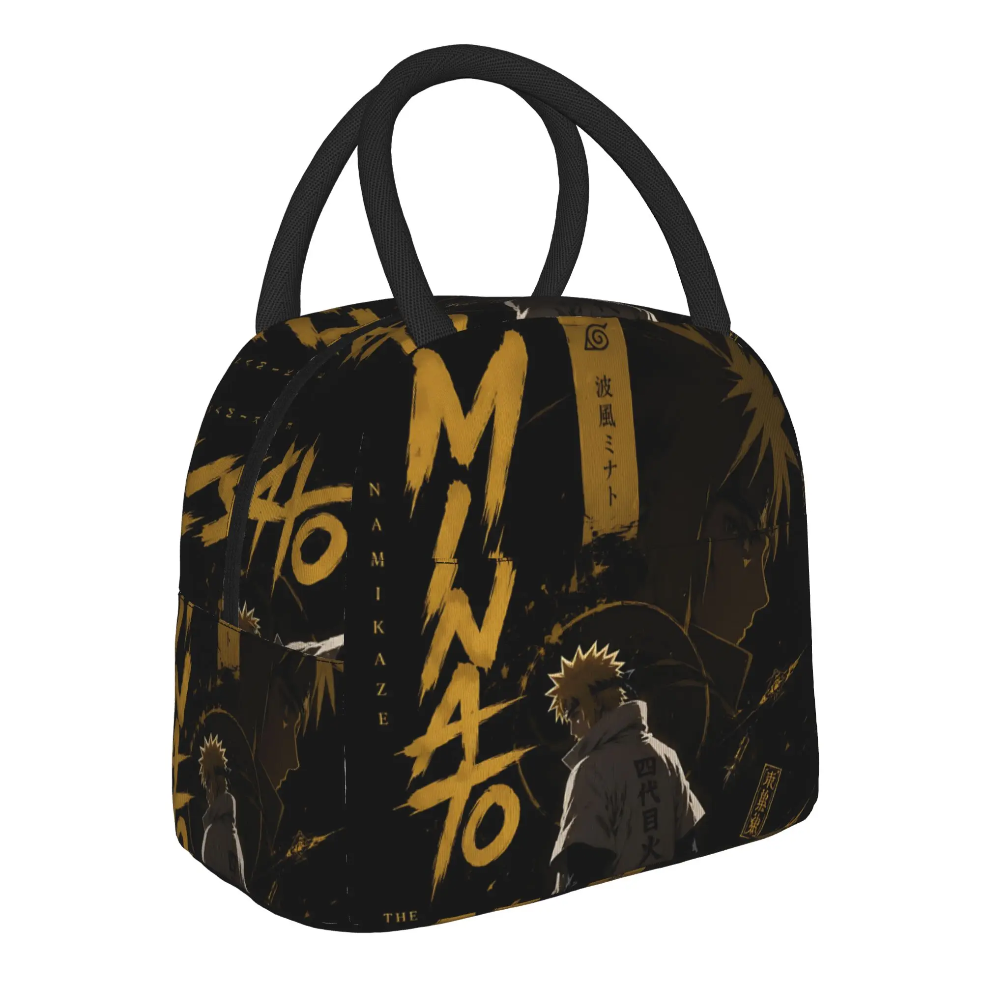 Naruto Anime Theme Handbag Insulated Lunch Bag Meal Pack Rice Bag  bolsa Student Bento Lunch Handbag