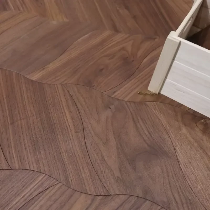 Hard Wood Brushed Parquet Solid Black Walnut Parquet of Engineered Timber Flooring White Modern Indoor FSC T&G 5 Years