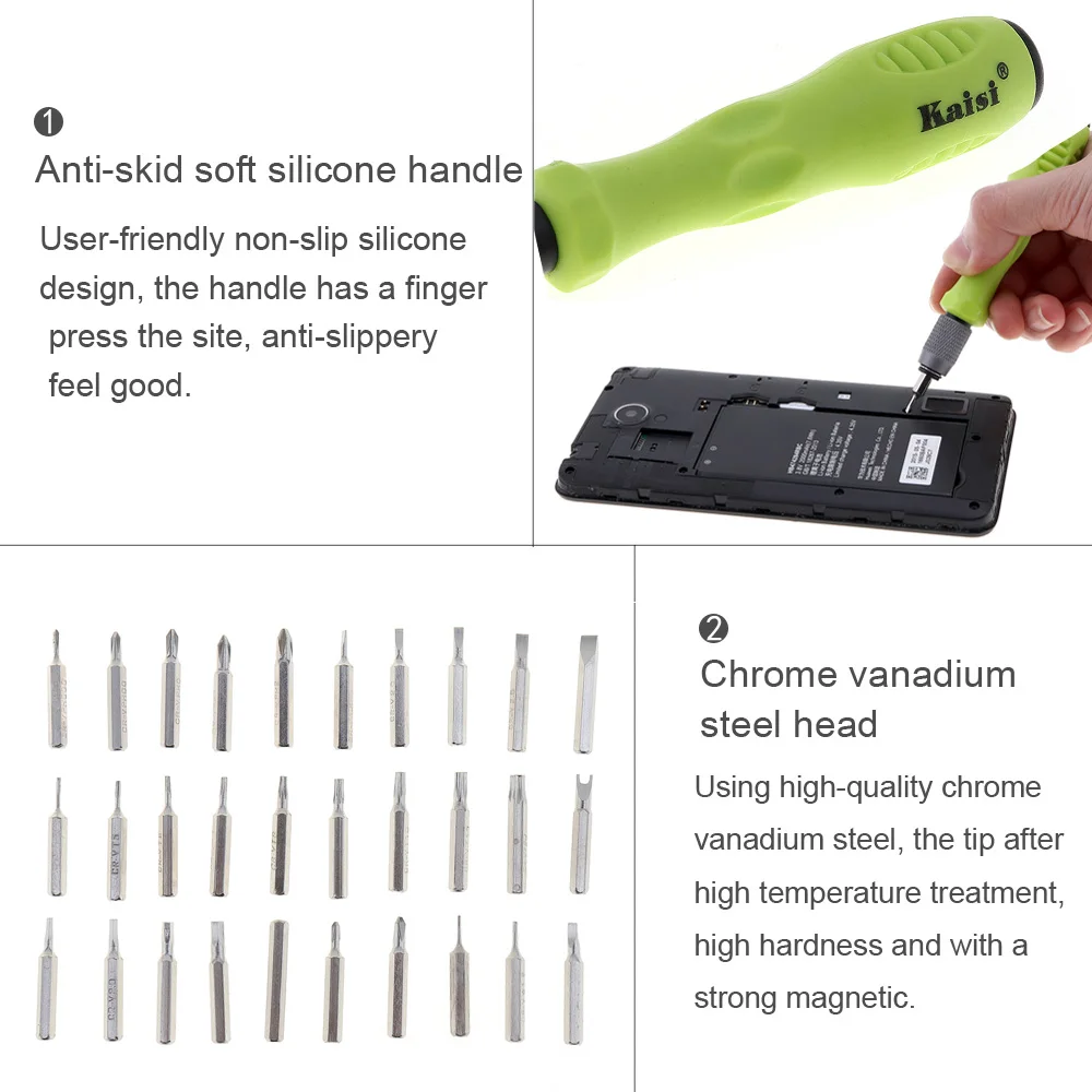 30 In 1 Screwdriver Tool Set Professional Phones Computer Repair Hand Tool Horizontal Torx Hexagon Tri-wing Pentagon U-shape