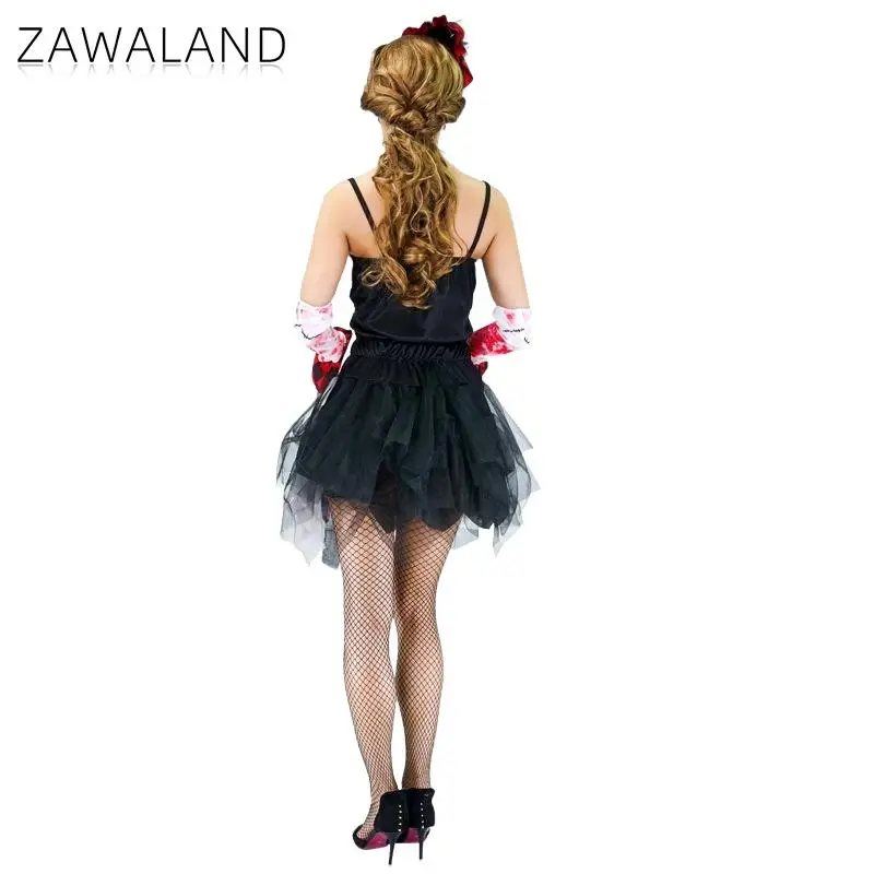 Zawaland-ハロウィンコスチューム,女性,カーニバル,楽しいショー,背中の開いたドレス,ホリデーパーティー,ホラーパフォーマンスウェア