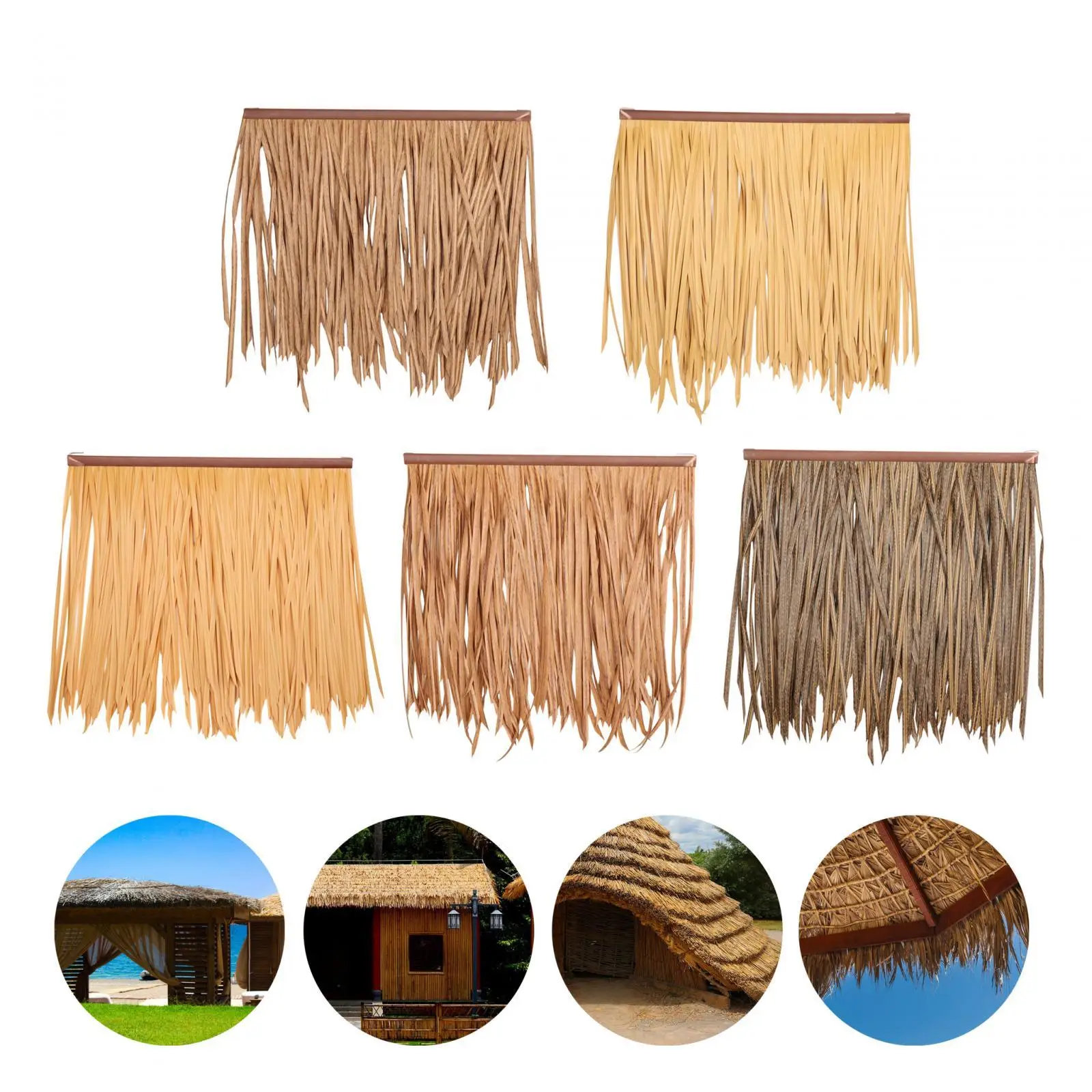 Synthetic Straw Roof Thatch Synthetic Thatch Grass Roof Artificial Thatch Roll for Garden Party Decoration Patio Hut Fence