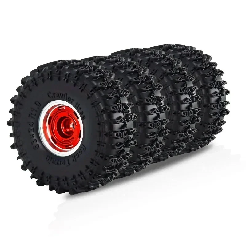 Juego de neumáticos de rueda Beadlock de Metal, 4 Uds., 63mm, 1,0 ", para coche trepador de control remoto TRX4M SCX24 AX24 FCX24, accesorios de piezas de mejora, 1/18 1/24