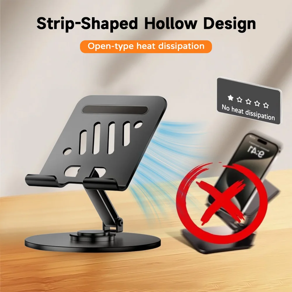 360° Rotatable Metal Tablet Desk Mobile Phone Holder Stand Foldable Bracket Adjustable Desktop Mount For iPhone iPad All Phone