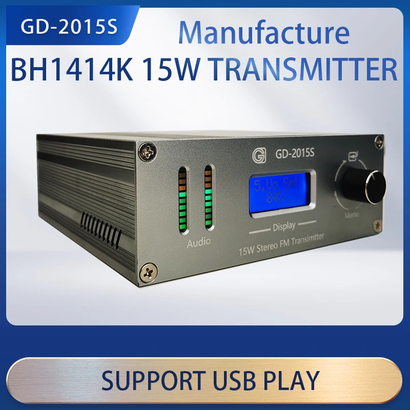 

GD-2015S 15W FM Transmitter FM PLL Transmitter Stereo FM Broadcasting Continuous Output 87.5-108MHz