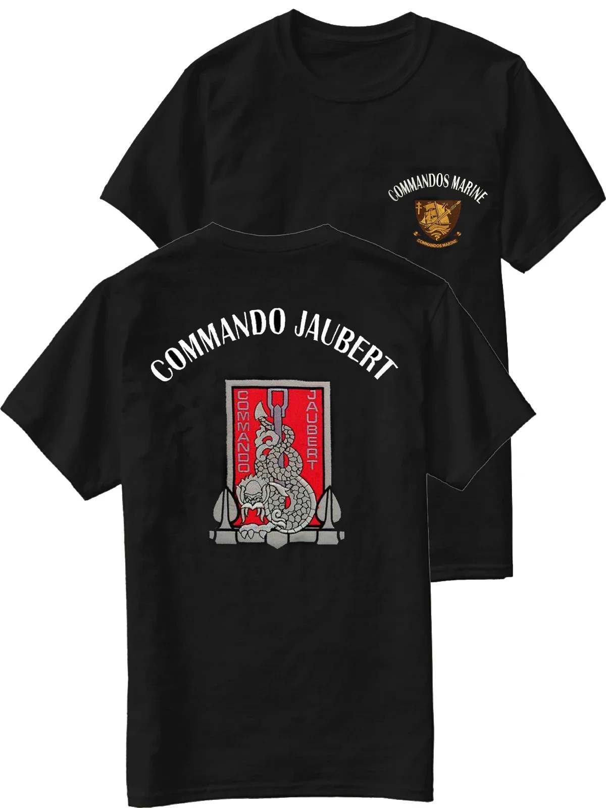 Short Sleeve Casual 100% Cotton O-Neck Summer Mens T-shirt French Naval Special Forces Commandos Marine Commando Jaubert T-Shirt