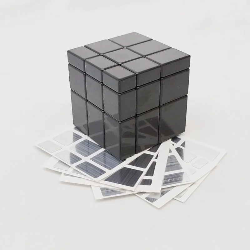 [知恵] 3x3 マジックキューブパズル スムーズな不規則な形のミラー 3x3x3 キューブベースステッカー DIY 子供の教育玩具ギフト