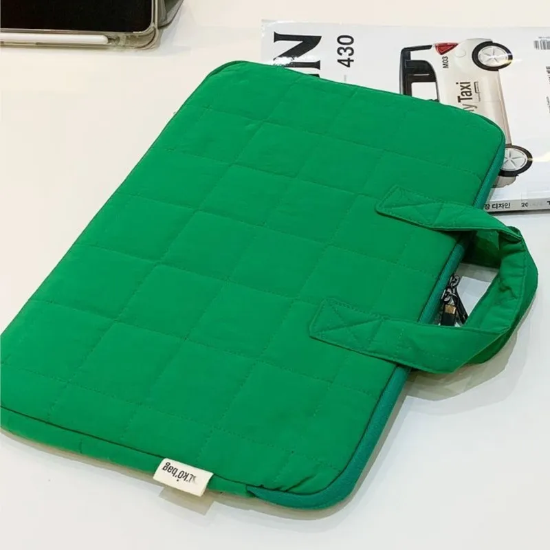 Ins Green Laptop Sleeve Bag 11 13 14 15 15.6 Inch Notebook Pouch Macbook Air HP Dell Acer Computer Briefcase Travel Women Case