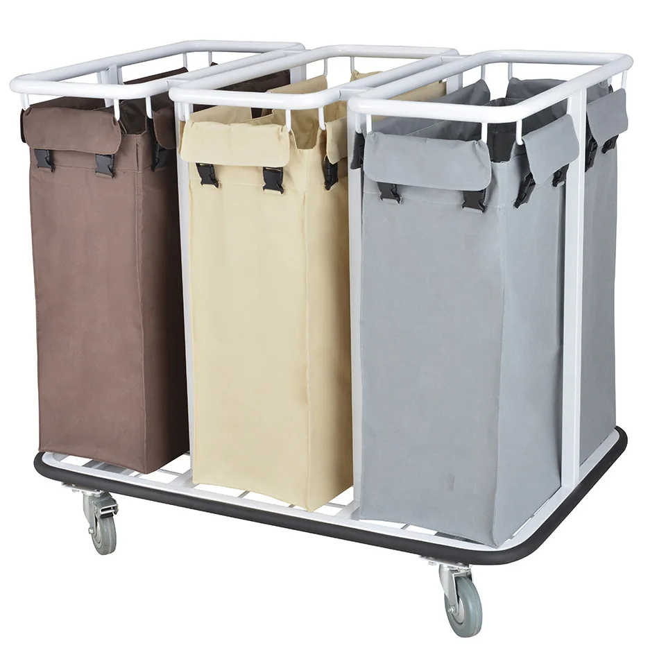 Hotel Durable Metal Catering Kitchen Restaurant Room Cleaning Service Cart Housekeeping Trolley Maids Cart Trolley Janitor Cart