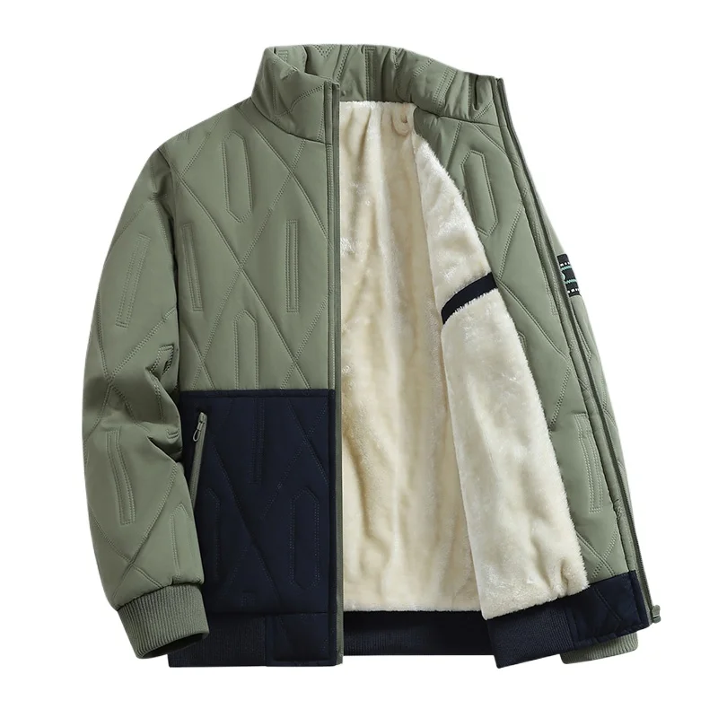 

Мужская теплая хлопковая куртка для осенних и зимних видов спорта на открытом воздухе, толстая теплая хлопковая куртка с воротником-стойкой, прочный рабочий топ