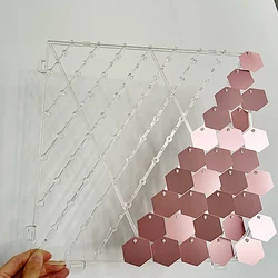 10pcs 3D Sequins Wall Panels Transparent Grid Background Board For Advertisement Wedding Backdrops Plate for hexagonal sequins