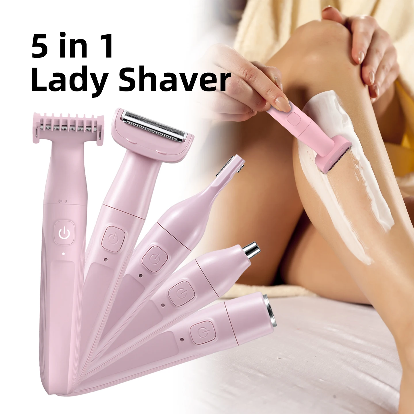 OMUONE One Blade Trimmer For Men IPX6 Waterproof Electric Trimmer For Whole Body Efficient Body Hair Shaver With 5 Guided Combs