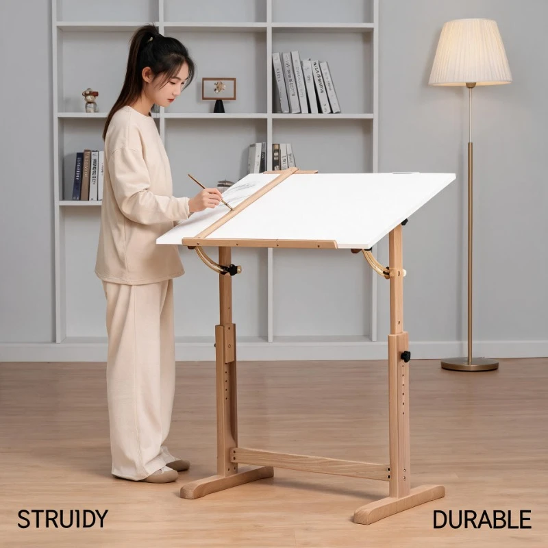 Minimalist Height Adjustable Drawing Table Professional Art Work Desk for Artist