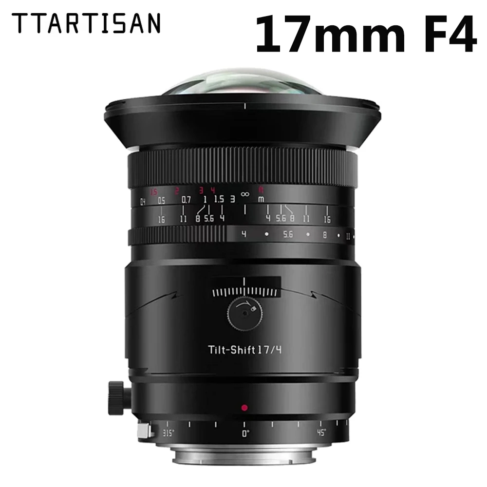

Объектив TTArtisan Tilt-Shift 17mm F4 с ручной фокусировкой, полнокадровый, широкоугольный, с функцией Tilt-Shift, для Sony E, Fuji GFX