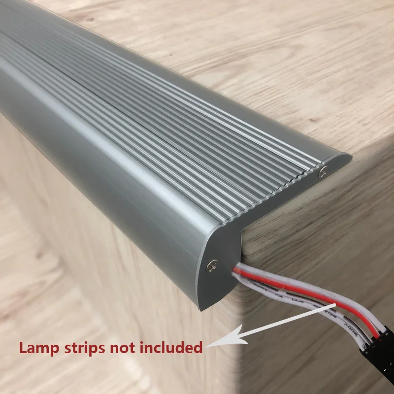 Imagem -05 - Anti-slip Hard Strip Light Led Perfil de Alumínio Stair Corner Step Light Decoração Canal Jardim Cinema Casa 05 m 1m