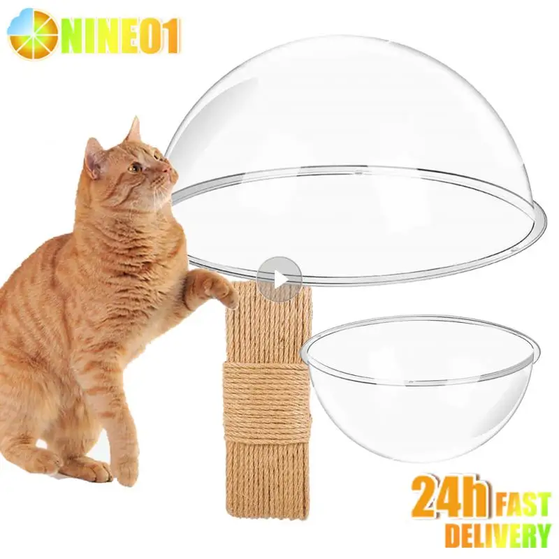 Cat Nest DIY Fence Universal Transparent Pet Peek Look Out Durable Dome Acrylic Sheet Glass Hemispherical Window Pet Products