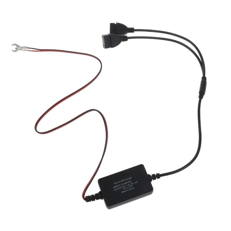 573A QC3.0 Dual USB Charging Module Waterproof DC10V- 30V to 5V 3A Converter DC-DC Step Down Module Power Adapter