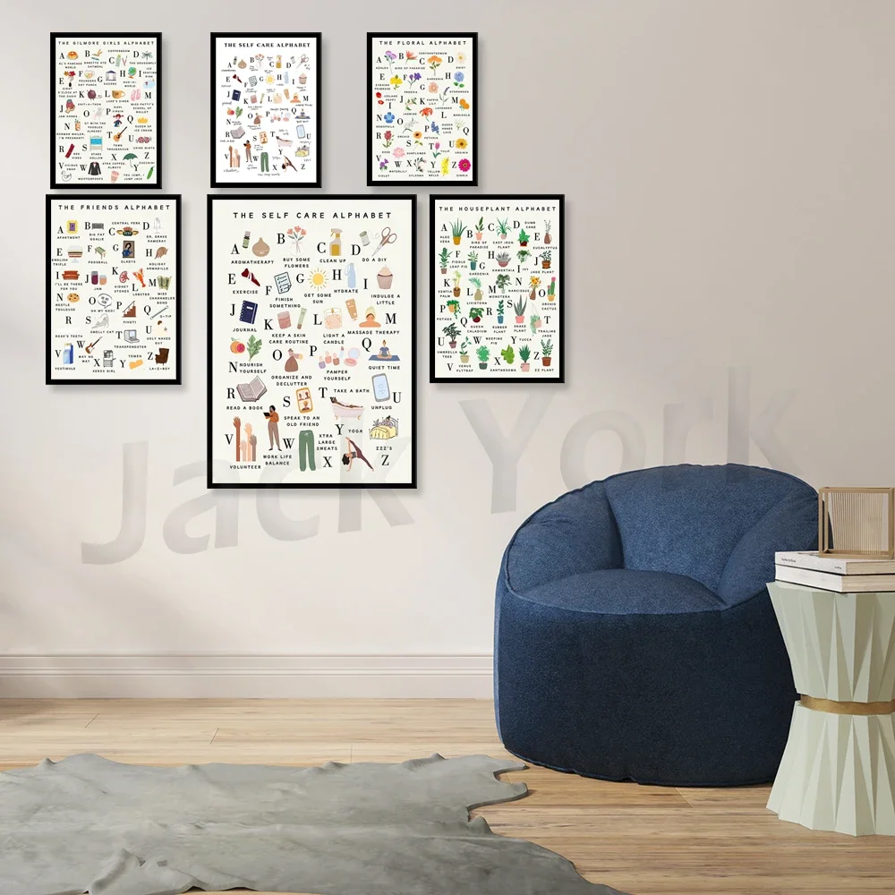 The Cocktail Alphabet |Fruit & Vegetable Alphabet Print |Floral Alphabet Print | Flowers/Floral/Gardening ABC's Art Print