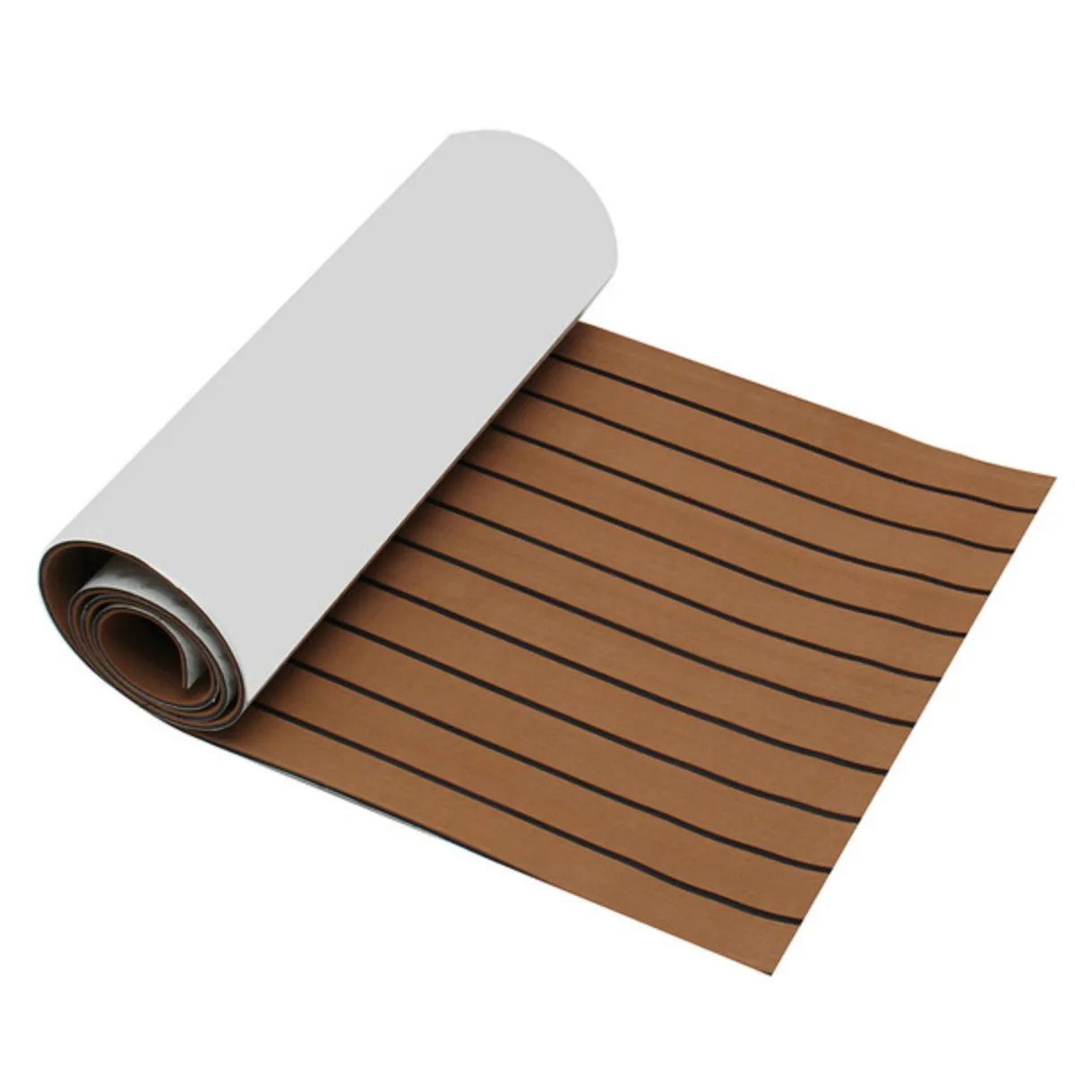 2400X600x6mm EVA Brown Boat Flooring Faux Teak Decking Sheet Pad For Marine Boat RV