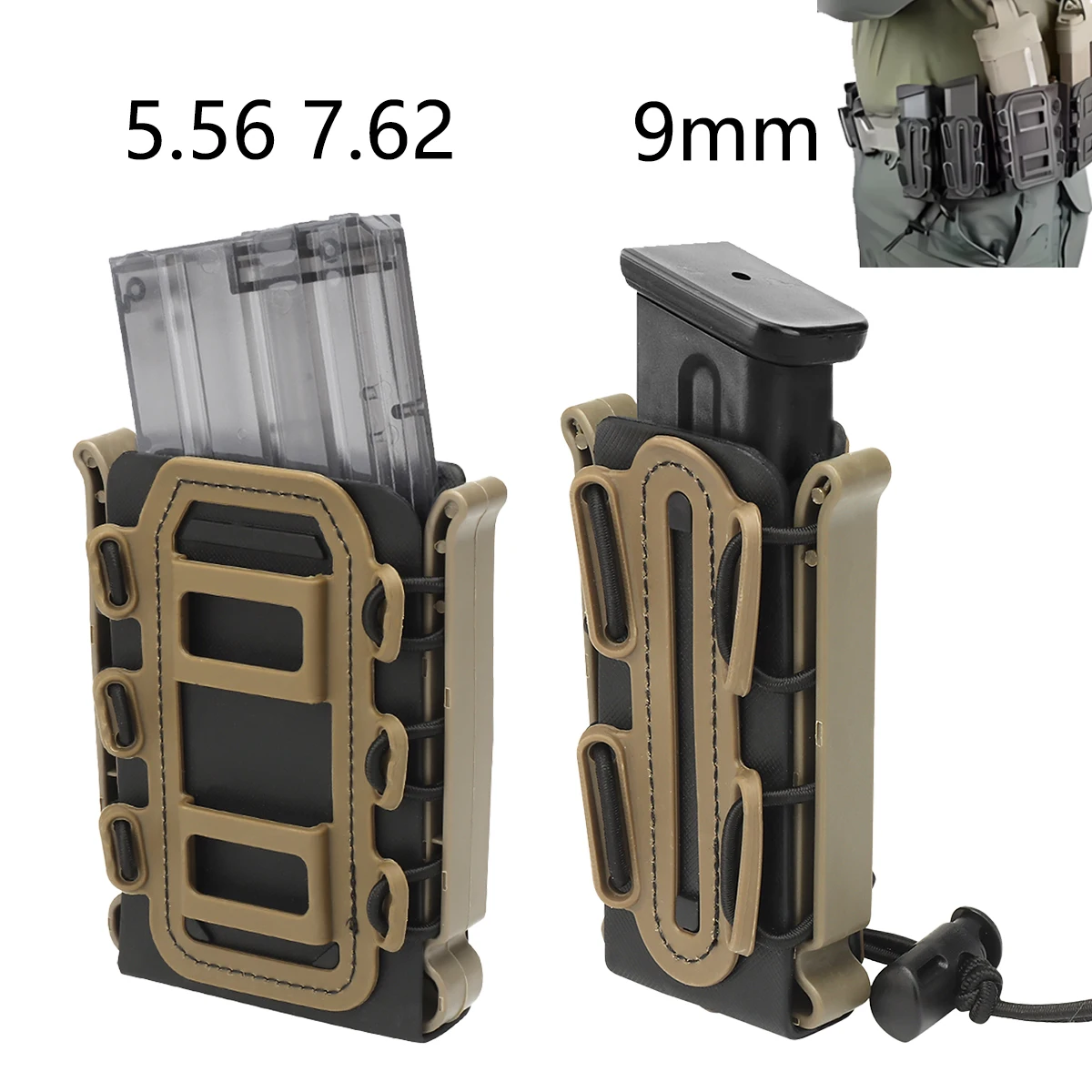 

Hunting 5.56 7.62 9mm Magazine Pouch Molle Scorpion Fast Mag Quick Release AR15 Mag Holster Case Box with Molle Waist Belt Clip