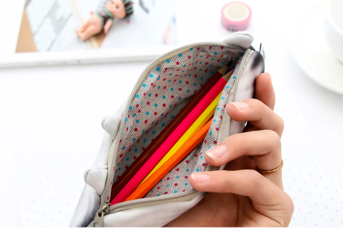 Cartoon Creative Cat Pencil Bag Storage Case for Kids Stationery Office School Supplies Escolar Papelaria image 2