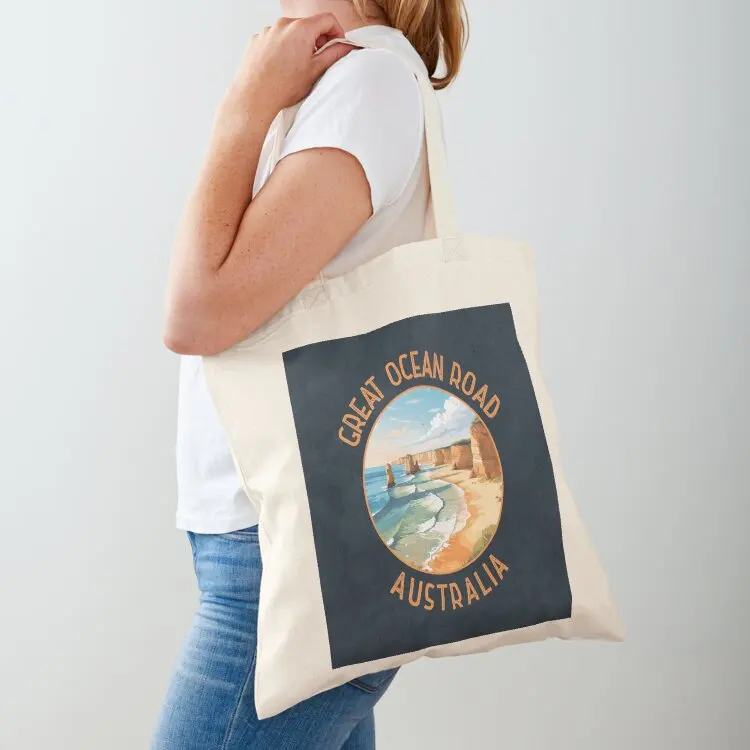 

Great Ocean Road Australia Distressed Circle Tote Bag Gift bag tote bags men eco bag folding Canvas shoulder