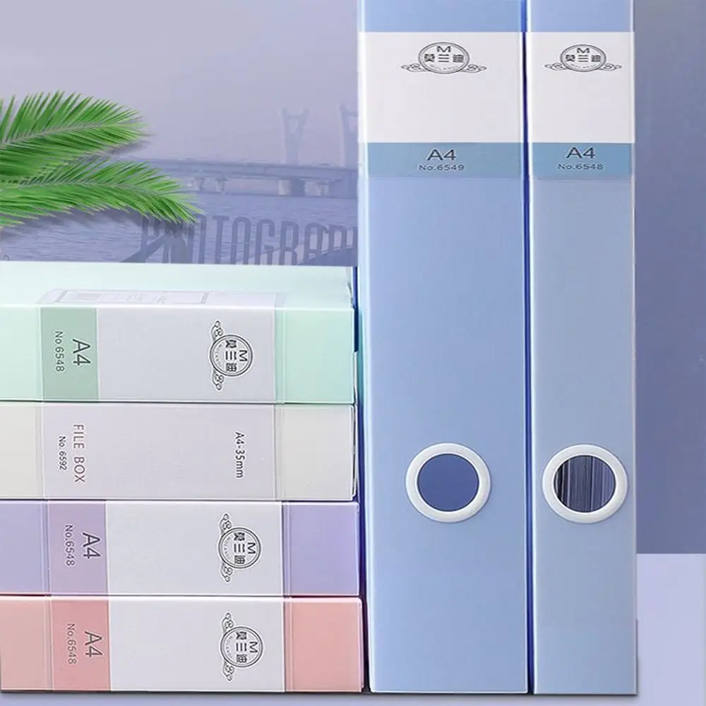 Multifunctional A4 File Organizer Box Thickened Dustproof File Paper Organizer PP Plastic Morandi Color Office Supplies Projects