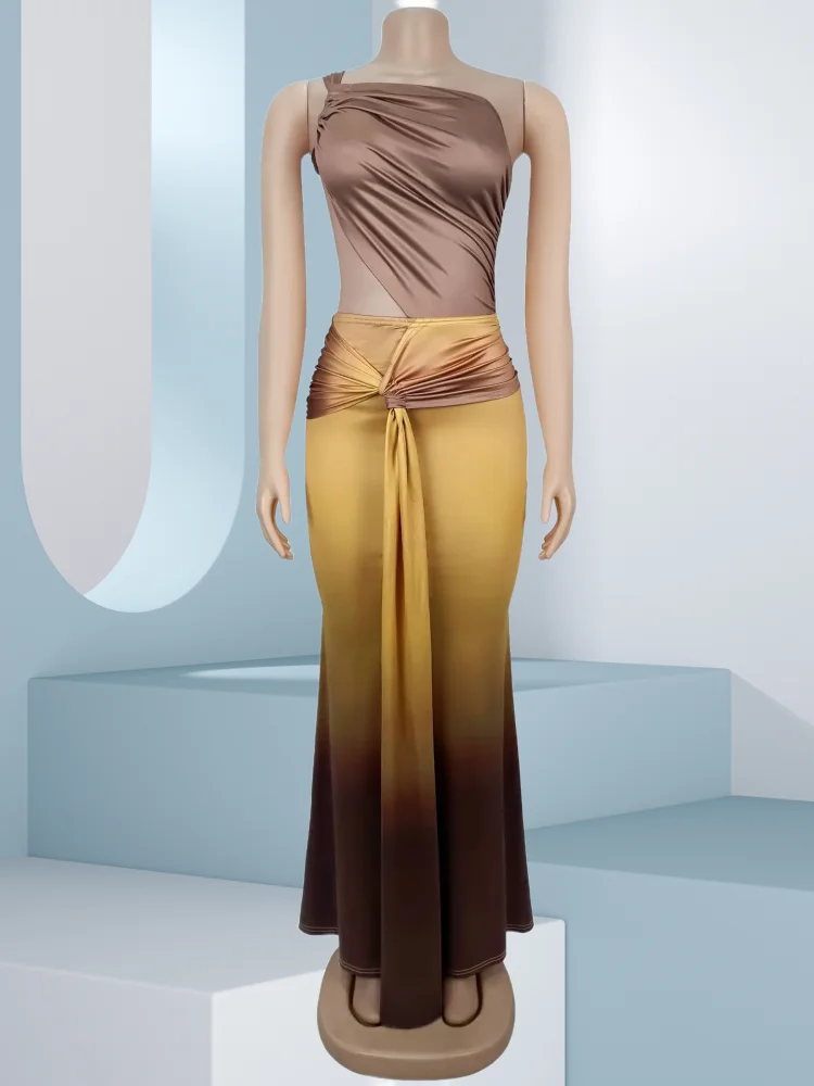 Sister Star Women's Dress Fashion Sexy Off-Shoulder Gradient Nightclub Birthday Party Vacation Commuter Dress Outfit Vestidos