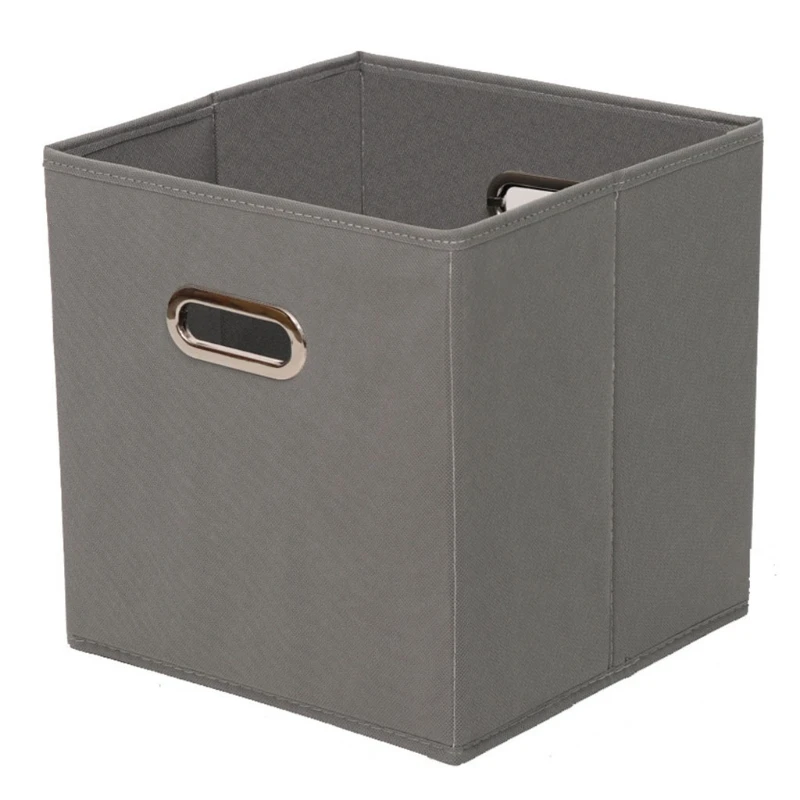 Cloth Cube Storage Boxes with Double Metal Handle Collapsible Folding Basket Wardrobe Storage Box for Clothes Toys