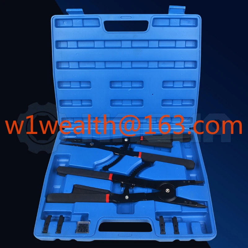 2-piece set of 16-inch retaining ring pliers, inner card and outer card, straight mouth bend, can be replaced, and the spring