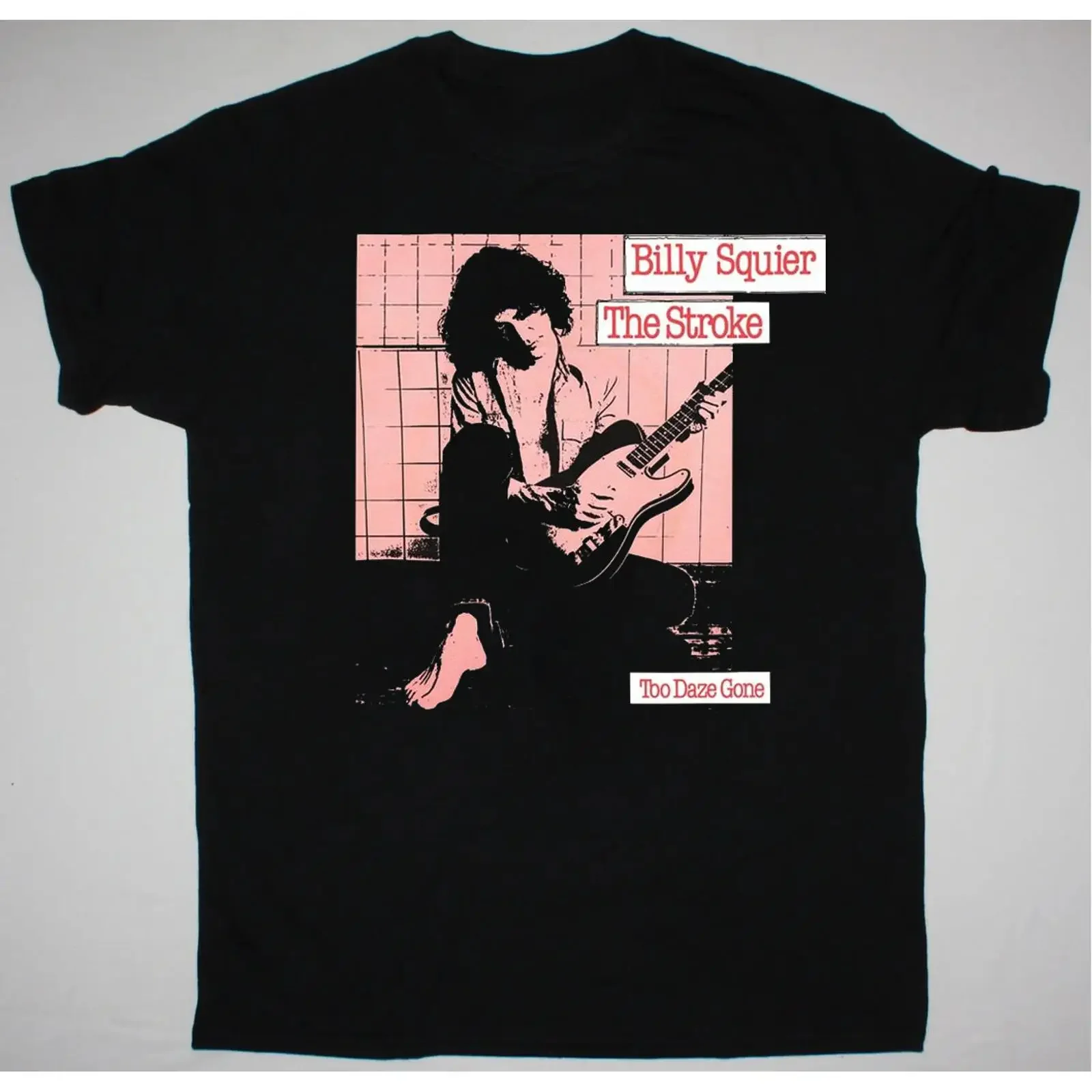Camiseta negra de algodón para fanáticos de Billy Squier, todas las tallas, estilo vintage, lavada, unisex, cómoda, estilo urbano, suave, ligeramente elástica