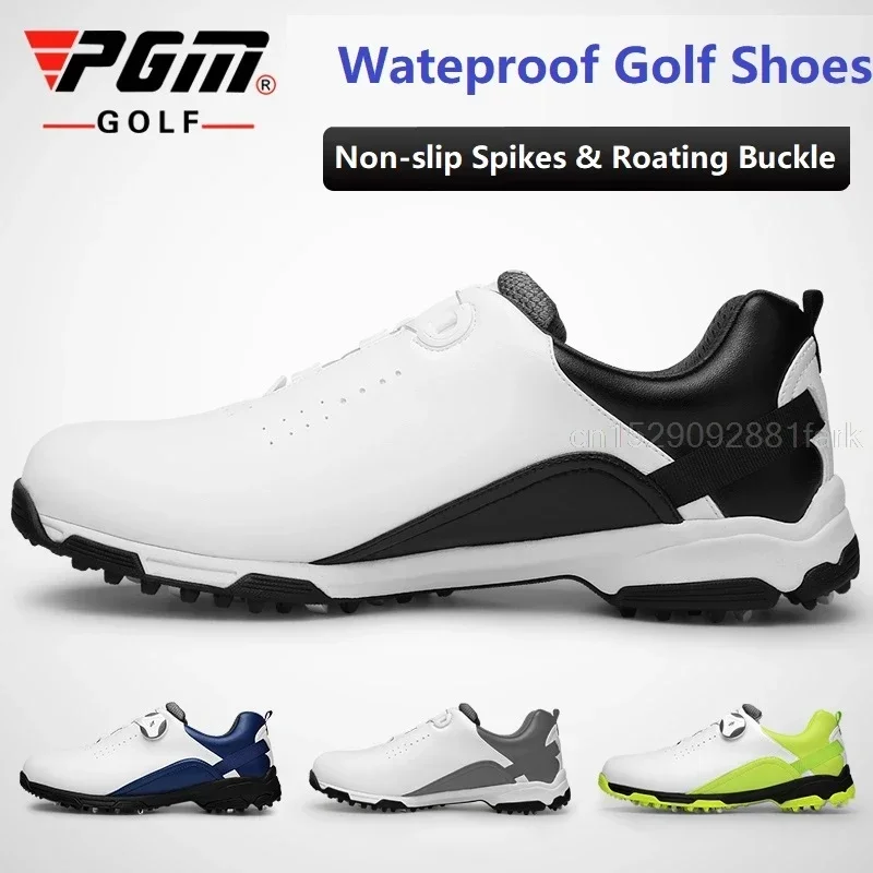 Pgm Waterproof Sneakers Mens Golf Shoes Breathable Fitness Training Golf Shoe Man Non-Slip Rotating Buckle Golf Trainers