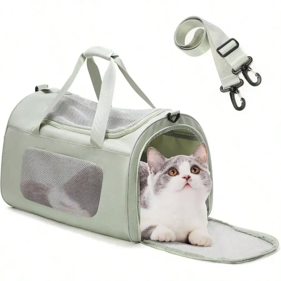 

Dog Airline Approved With Soft Sided, Dog Carriers Small Dogs, Mesh Holds To 20lbs, Green