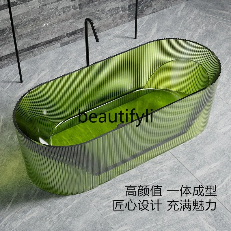 

A4567Прозрачная смоляная ванна для дома, отеля, проживания в семье, независимая вертикальная полоса, кристалл, овальная