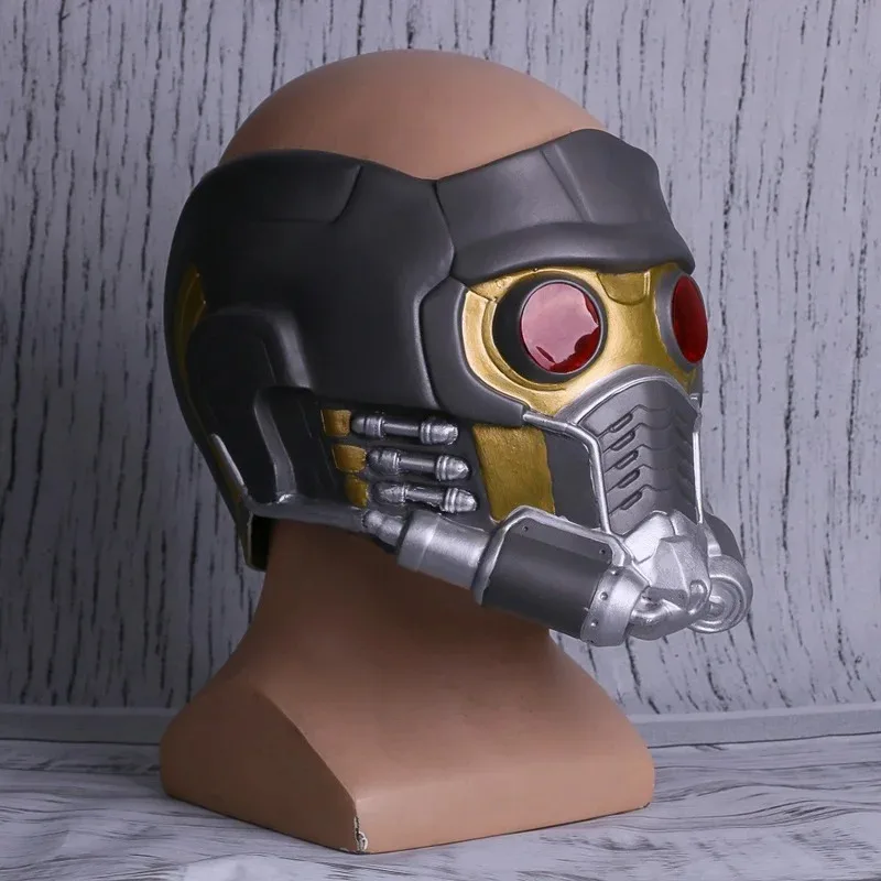 DY20Cosplay Star Lord casco LED máscara de látex guerra infinita Peter Jason Quill máscara LED accesorios de superhéroe fiesta de Halloween 25