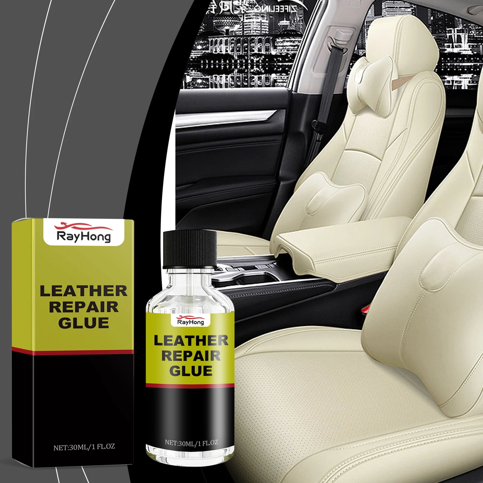 30ml Car Leather Repair Glue Auto Seat Maintenance Leather Care Liquid Rubber Leather Gel Sofa Car Leather Adhesive Glue