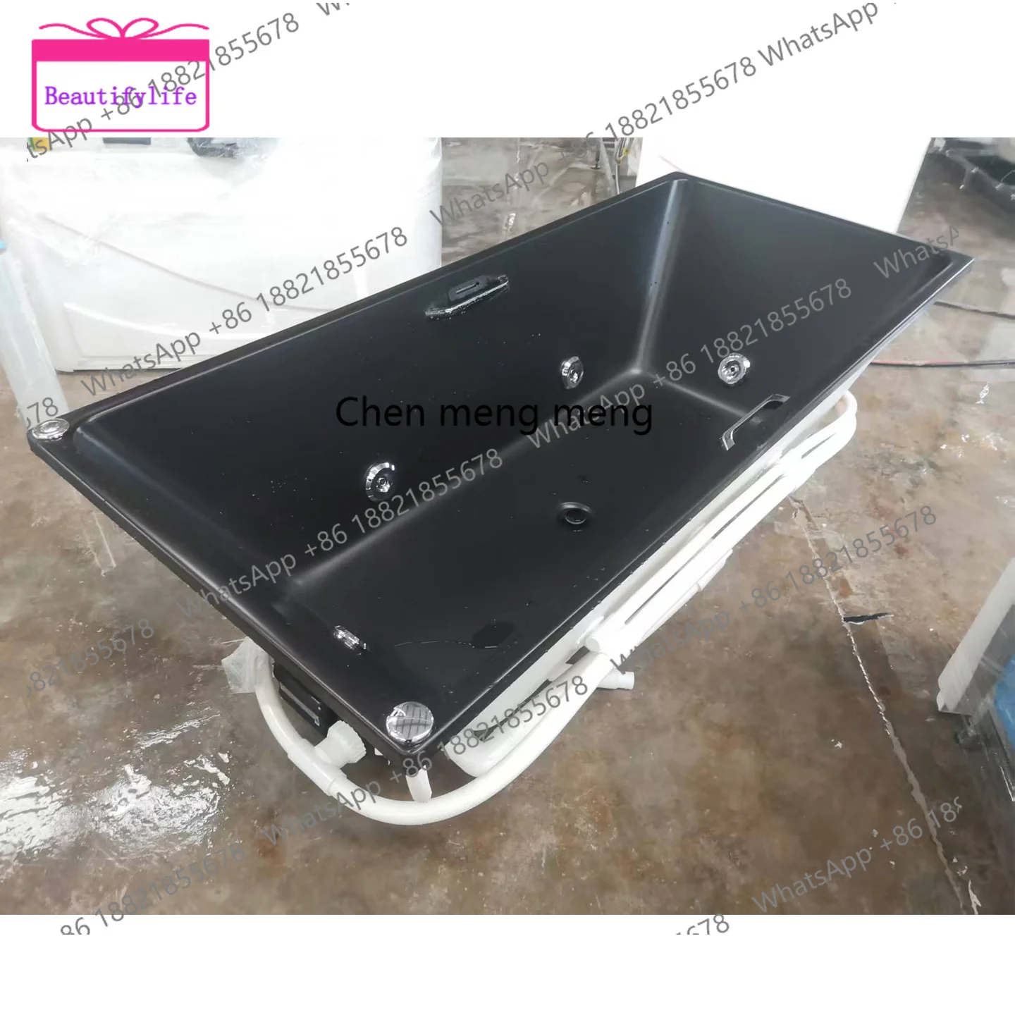 A17 Rectangle embedded acrylic with black faucet Home hotel B & B bath Health bathtub