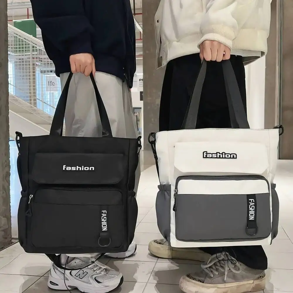 

Large Capacity Canvas Shoulder Men's Crossbody Book Tutoring Bag For Junior And High School Students