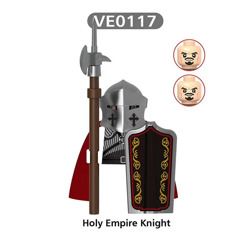 Mittelalterliche Militärarmbrust Miliz Lancer Rüstung Soldat Figur Baustein Schloss Ritter Bogenschütze Krieger Schild DIY Ziegel Spielzeug