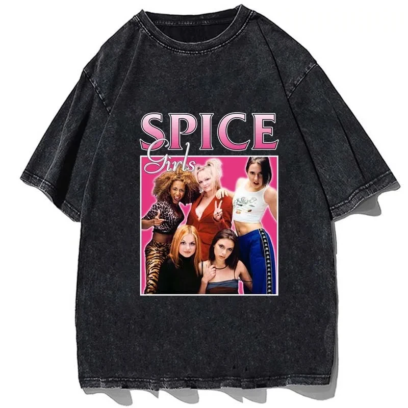 Hop Tops T Spice Girls T Shirt Women\'s Fashion T Shirt Cotton T Shirt Chic Men\'s T Shirt Vintage Camiseta Summer Short Sleeves