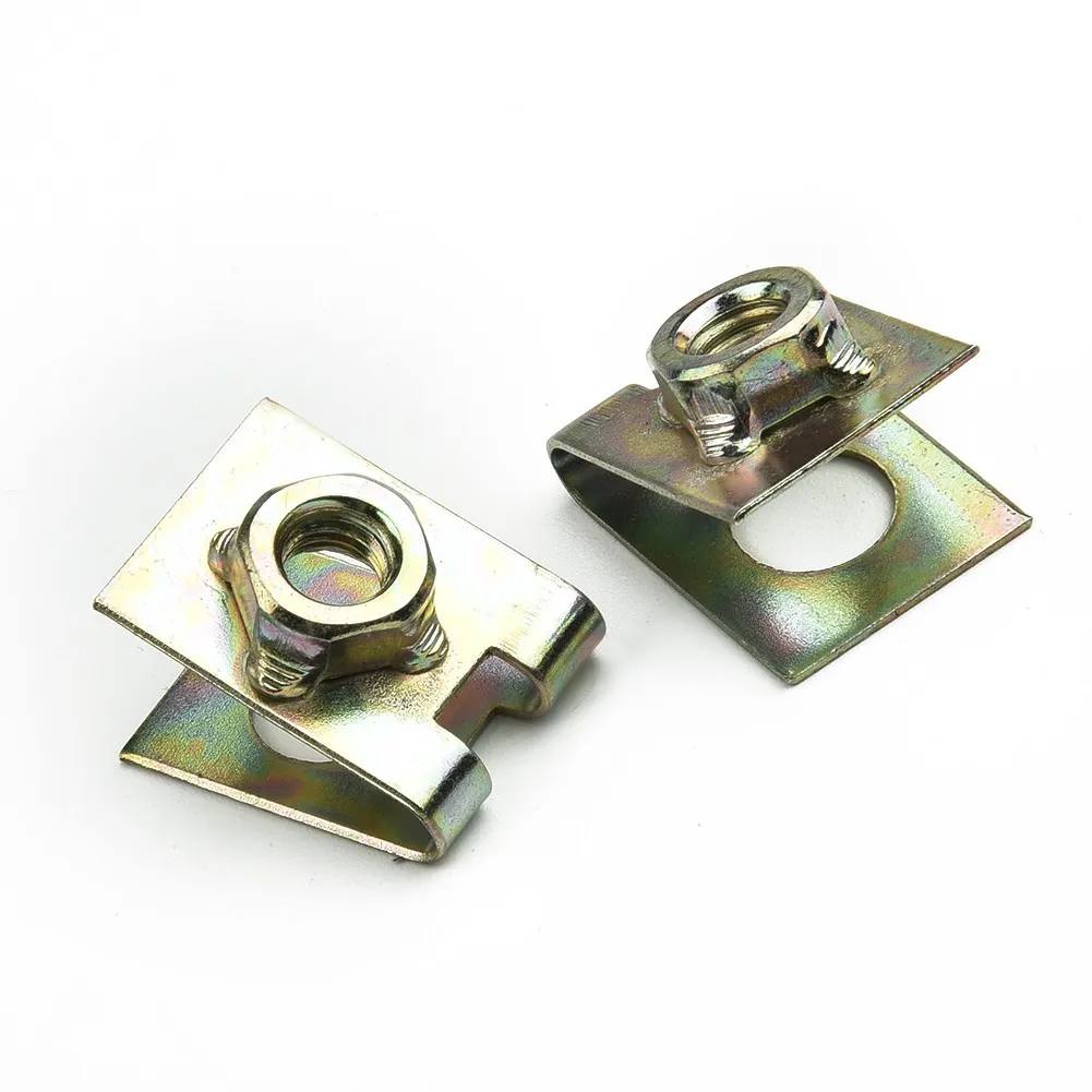 Metal U Clips for Fixing Cables on Car Dashboards and Doors with Spring-Loaded Design for M6 Screw Compatibility