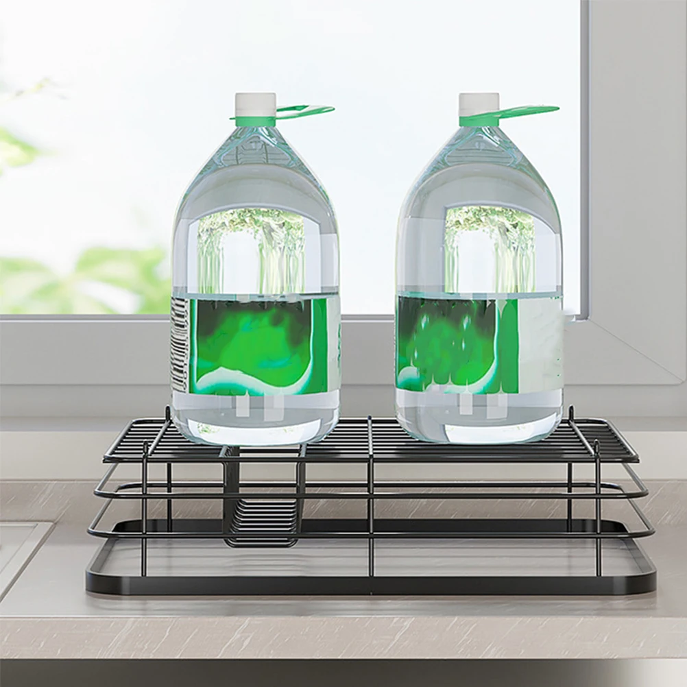

Dish Storage Rack Dishes Drying Racks Countertop Draining Square Carbon Steel for Kitchen