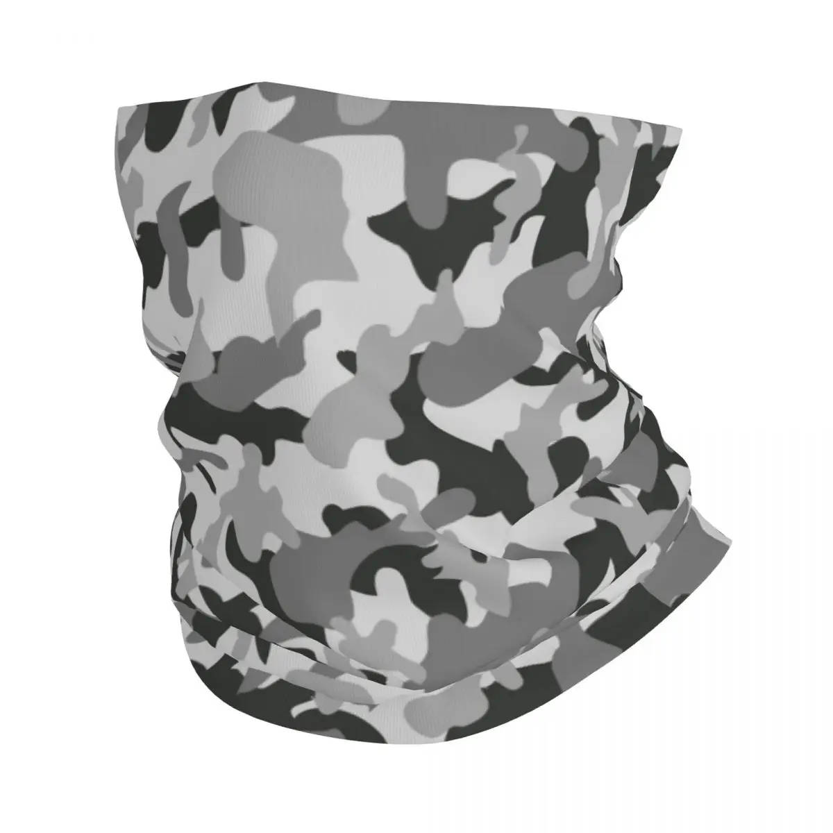 Camouflage Military Grey Pattern Bandana Neck Gaiter Printed Army Camo Wrap Scarf Face Mask Riding Unisex Adult Windproof