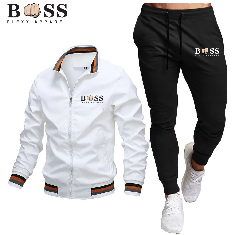 2024 BSS FLEX APPAREL Spring and Autumn New Men's jacket set for men's outdoor sportswear jacket with thin pants set